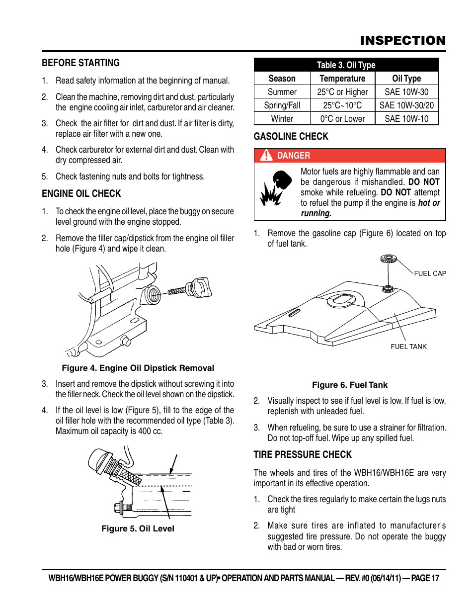 Inspection | Multiquip WBH16_16E User Manual | Page 17 / 64