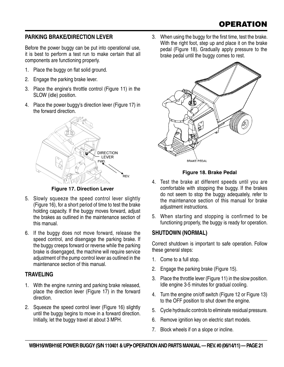 Operation | Multiquip WBH16_16E User Manual | Page 21 / 64