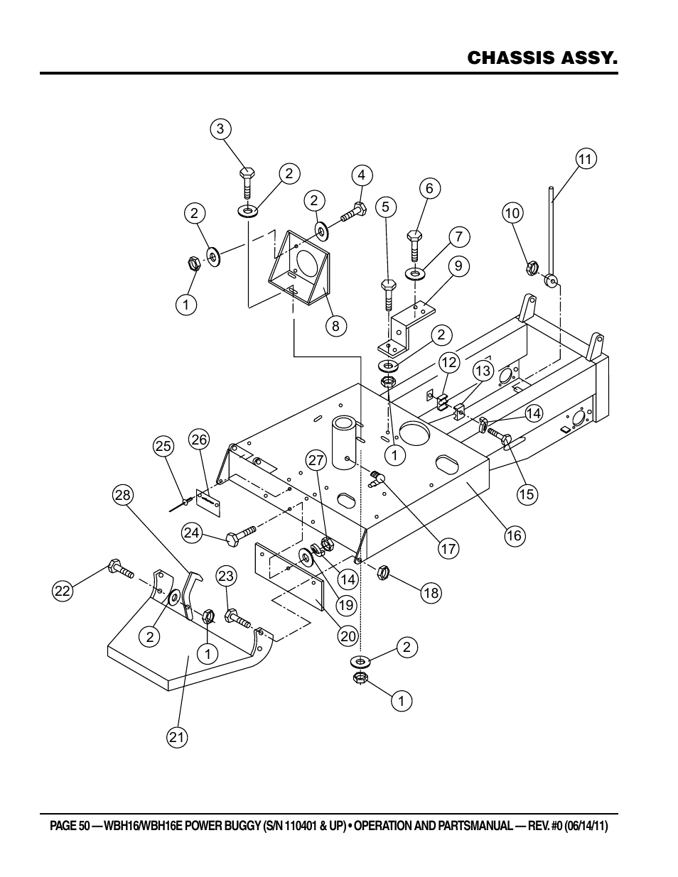 Chassis assy | Multiquip WBH16_16E User Manual | Page 50 / 64