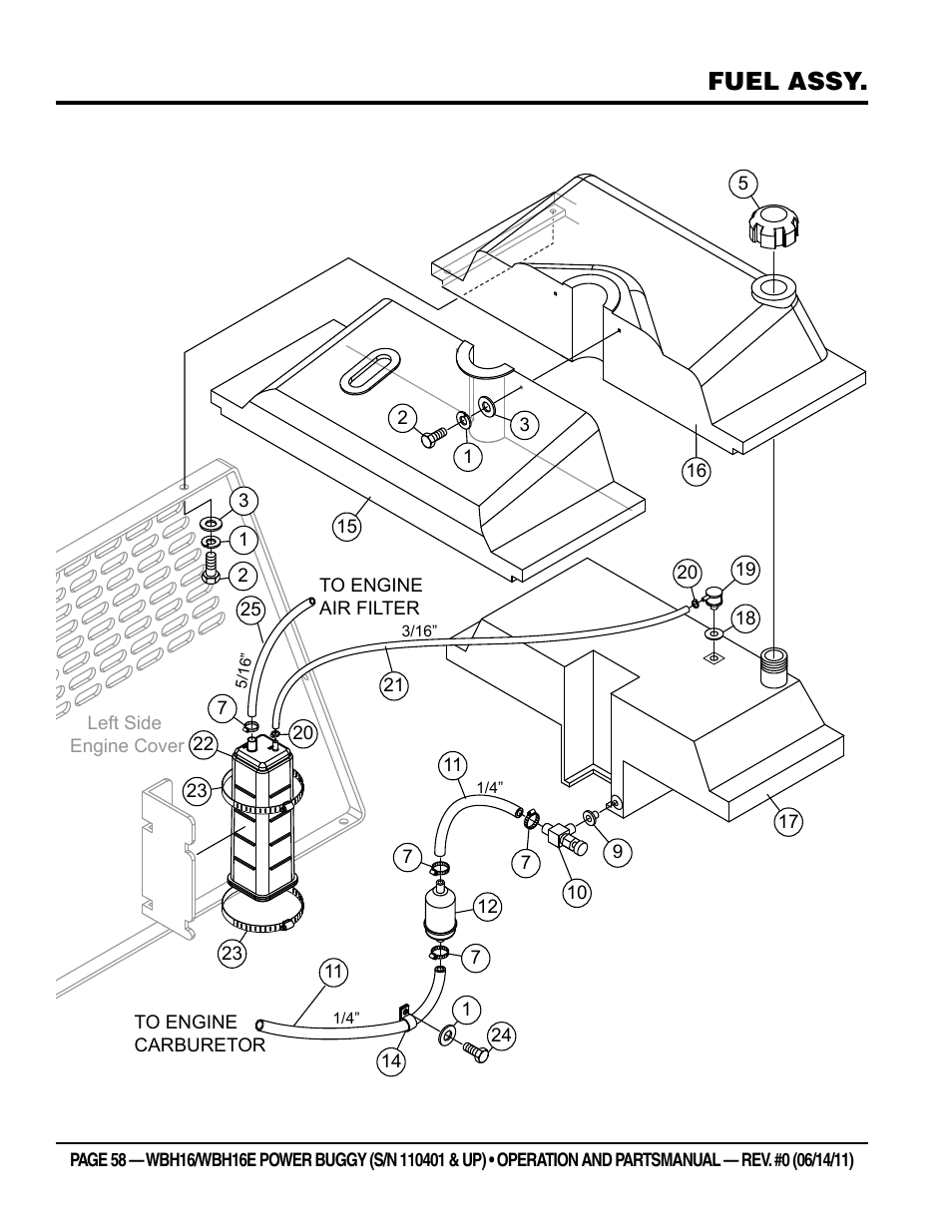 Fuel assy | Multiquip WBH16_16E User Manual | Page 58 / 64