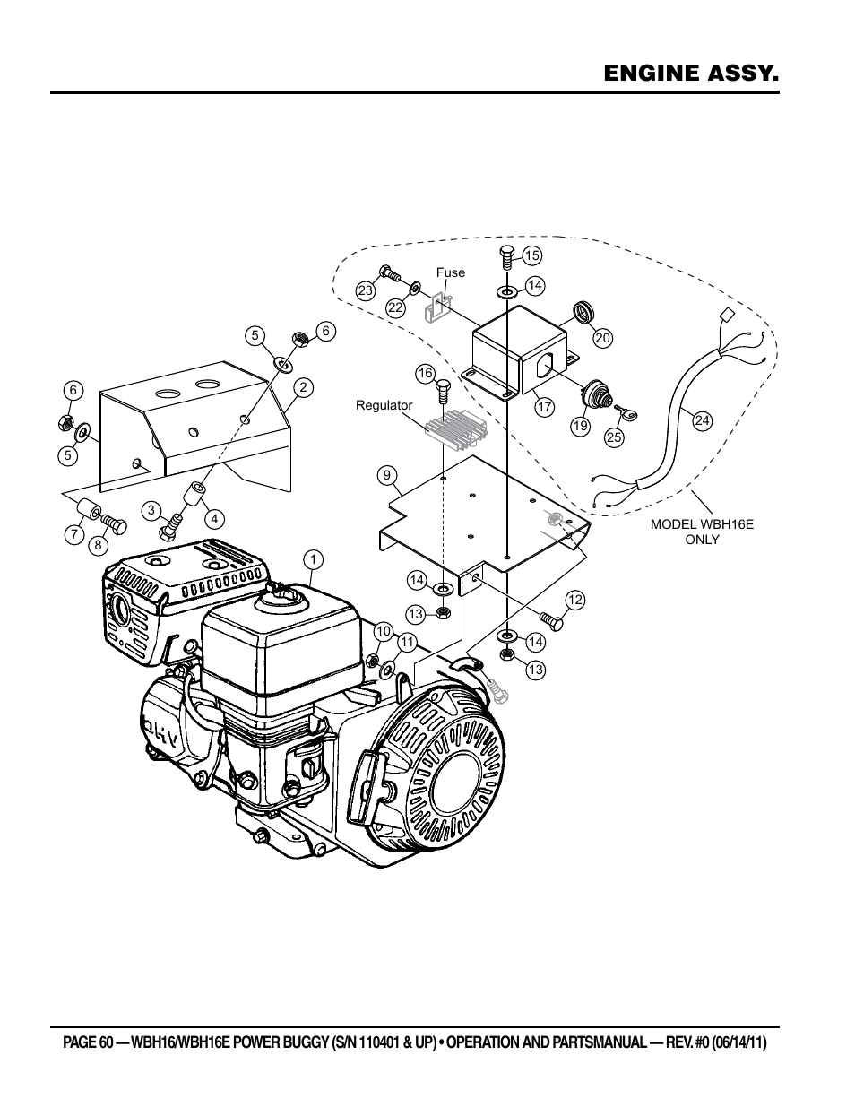 Engine assy | Multiquip WBH16_16E User Manual | Page 60 / 64