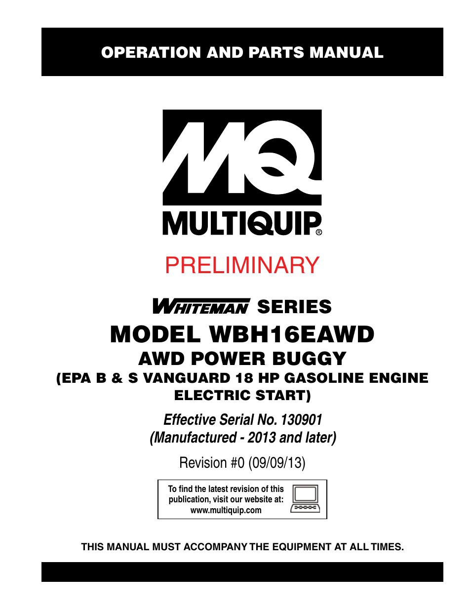 Multiquip WBH16EAWD User Manual | 66 pages