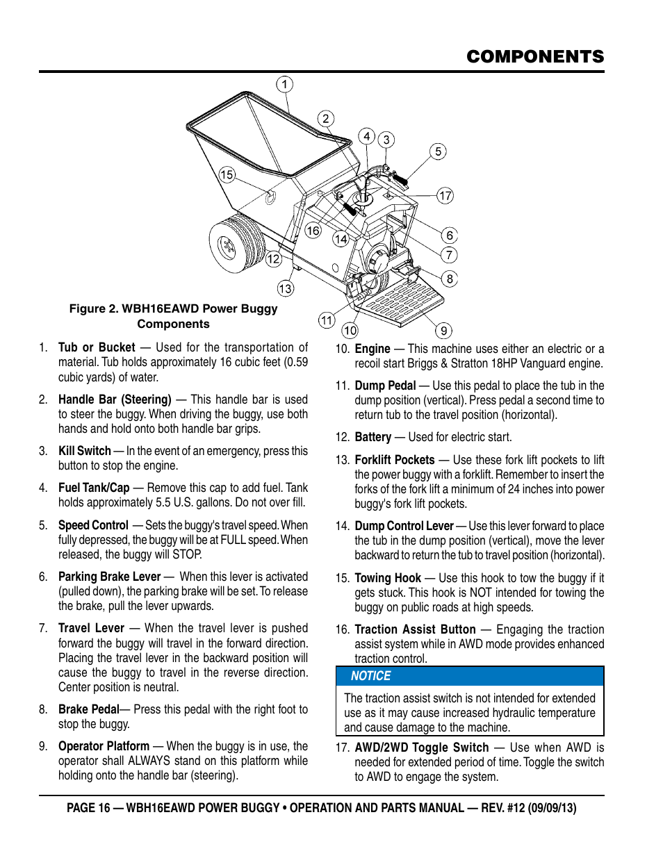 Components | Multiquip WBH16EAWD User Manual | Page 16 / 68