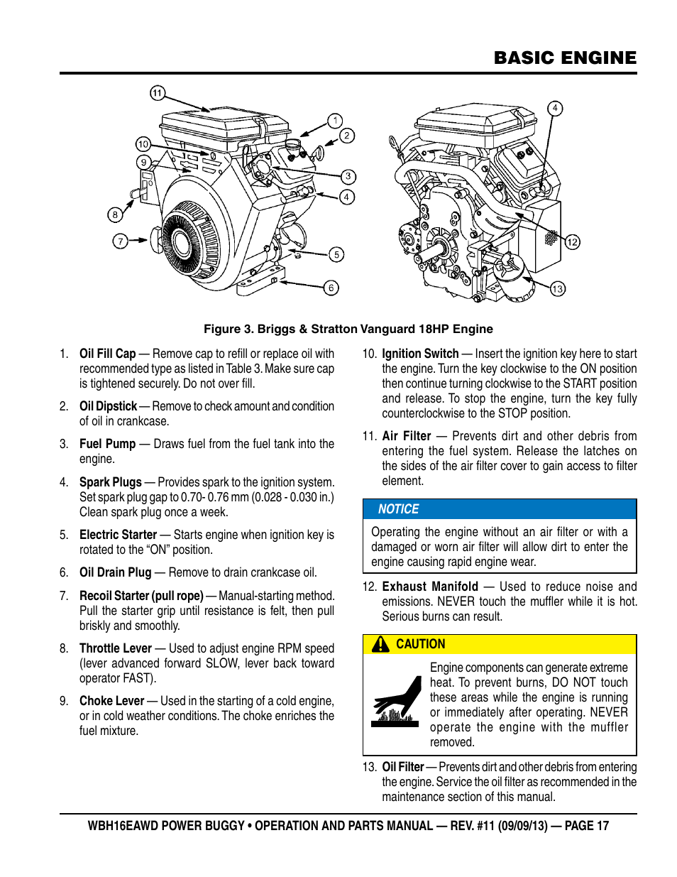 Basic engine | Multiquip WBH16EAWD User Manual | Page 17 / 68
