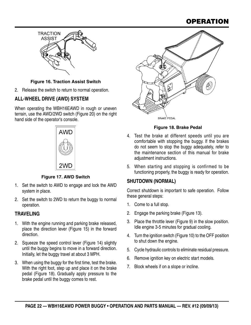 Operation | Multiquip WBH16EAWD User Manual | Page 22 / 68