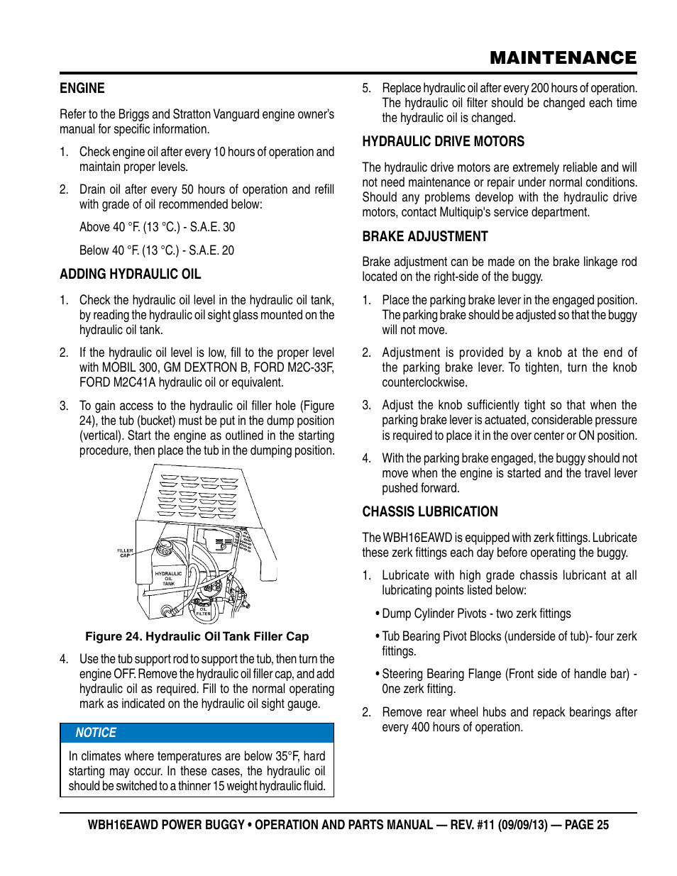 Maintenance | Multiquip WBH16EAWD User Manual | Page 25 / 68