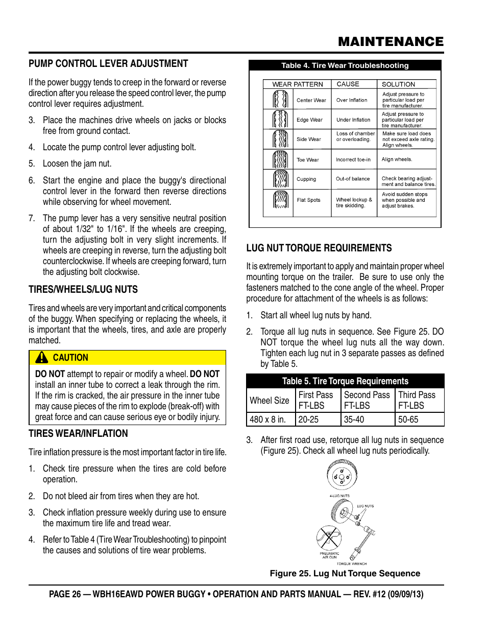 Maintenance | Multiquip WBH16EAWD User Manual | Page 26 / 68