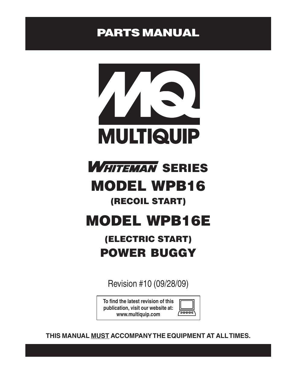 Multiquip WPB16_16E User Manual | 74 pages