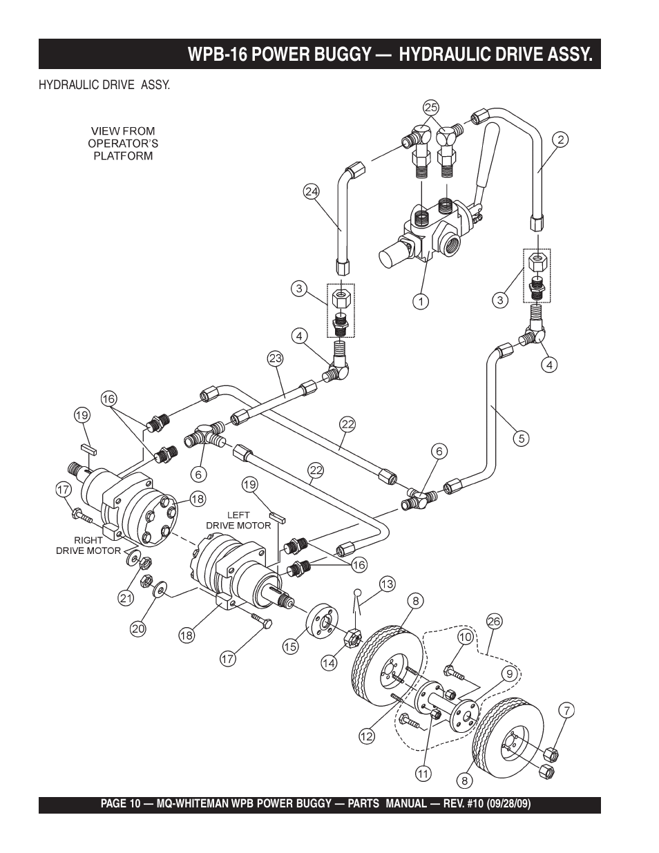 Wpb-16 power buggy — hydraulic drive assy | Multiquip WPB16_16E User Manual | Page 10 / 74