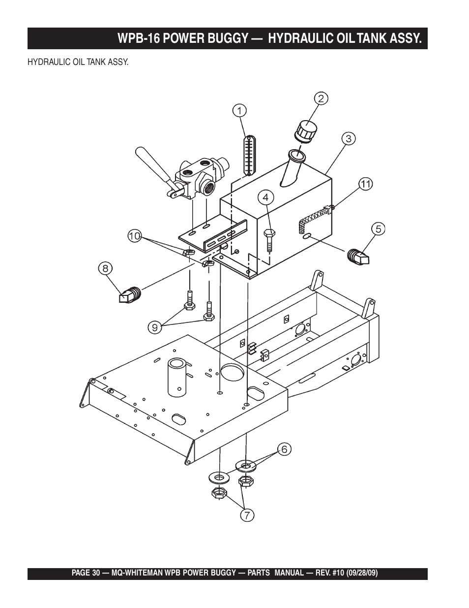 Wpb-16 power buggy — hydraulic oil tank assy | Multiquip WPB16_16E User Manual | Page 30 / 74