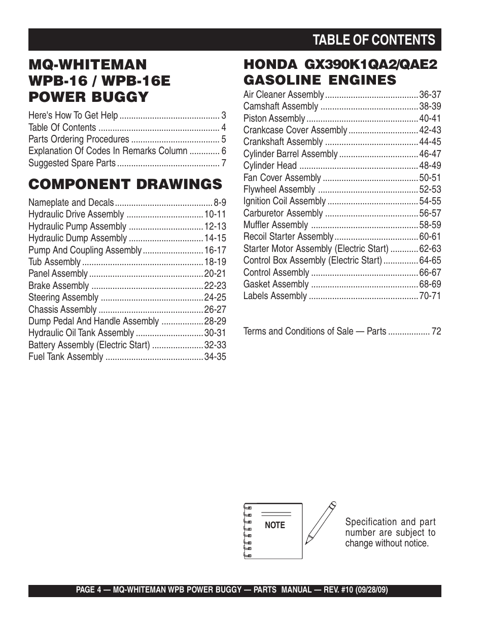Multiquip WPB16_16E User Manual | Page 4 / 74