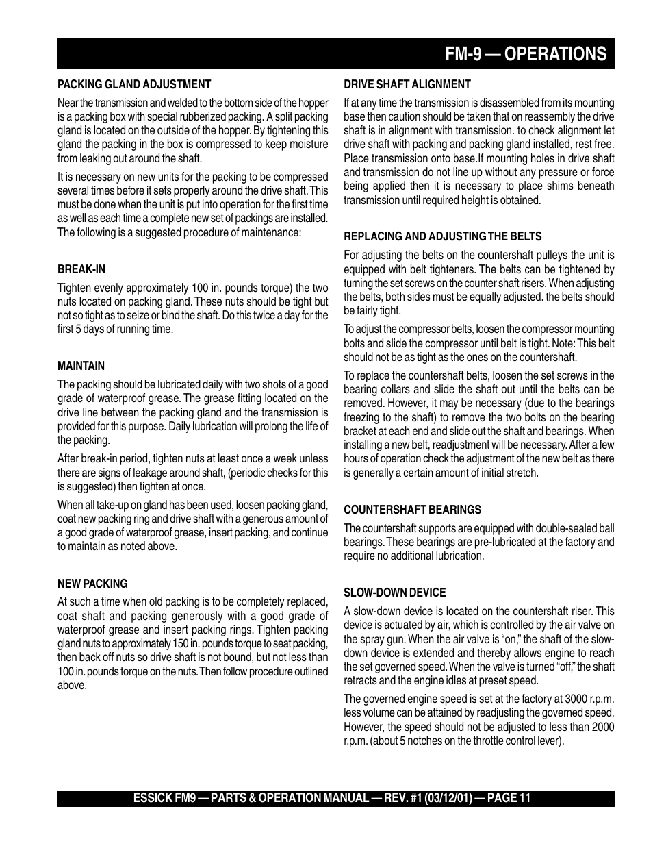 Fm-9 — operations | Multiquip FM9 User Manual | Page 11 / 30