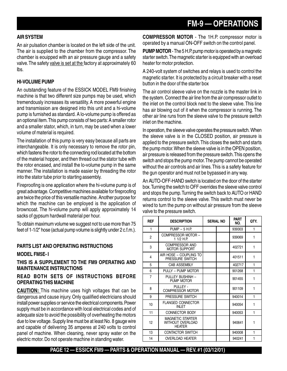 Fm-9 — operations | Multiquip FM9 User Manual | Page 12 / 30