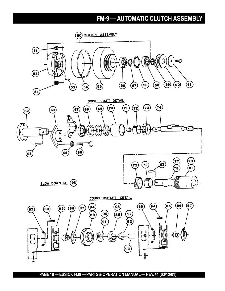 Fm-9 — automatic clutch assembly | Multiquip FM9 User Manual | Page 18 / 30