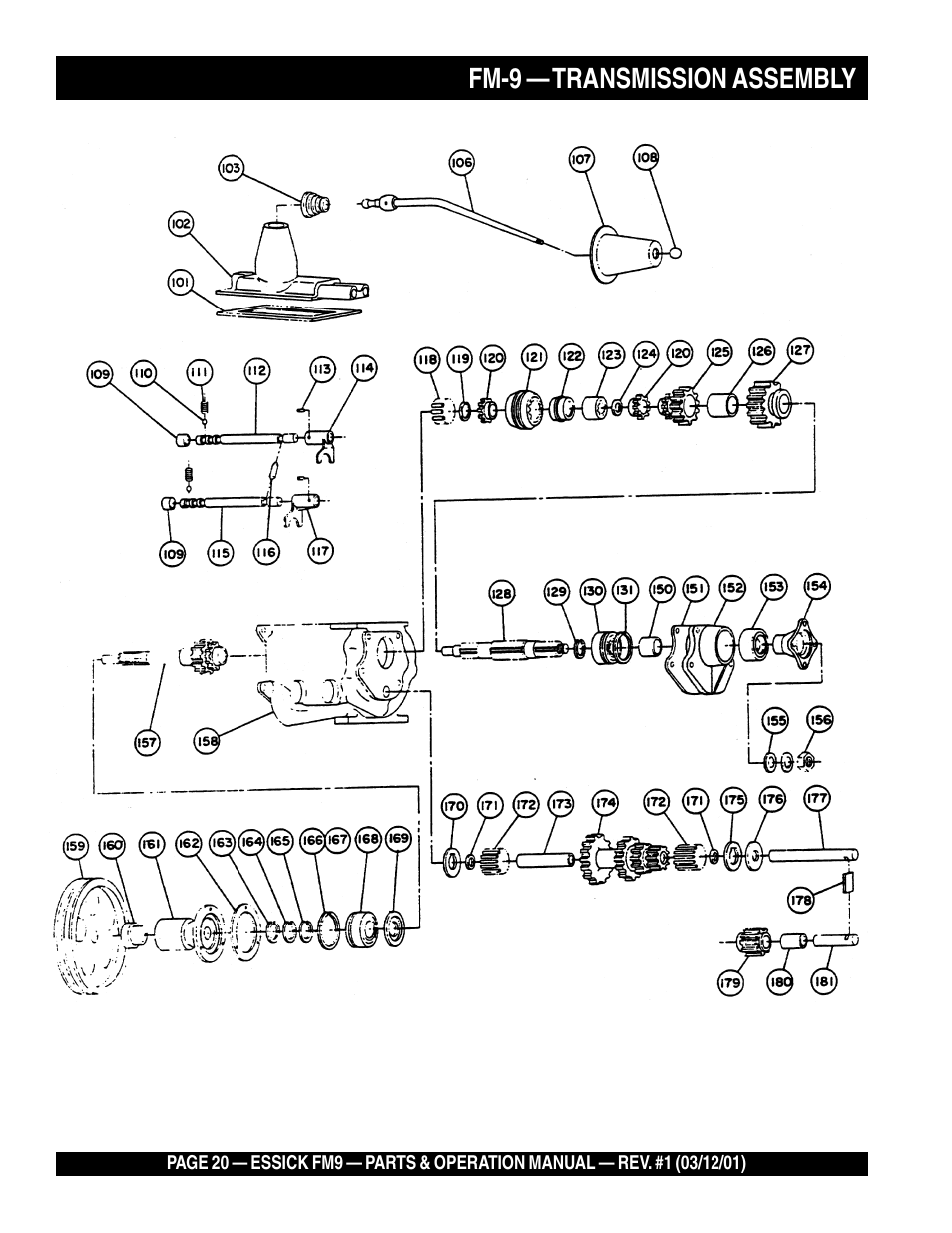 Fm-9 — transmission assembly | Multiquip FM9 User Manual | Page 20 / 30