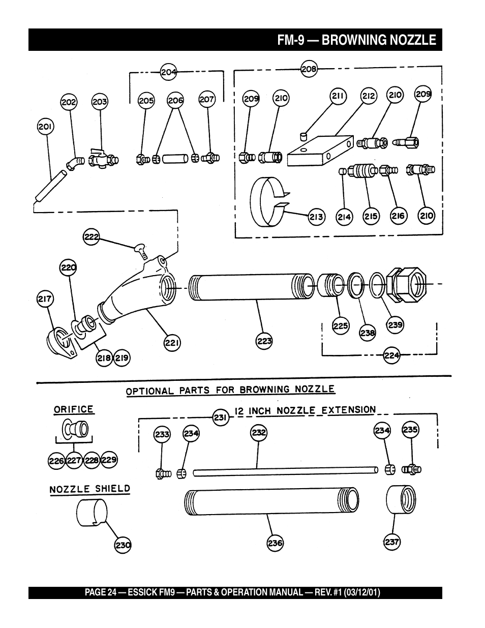 Fm-9 — browning nozzle | Multiquip FM9 User Manual | Page 24 / 30