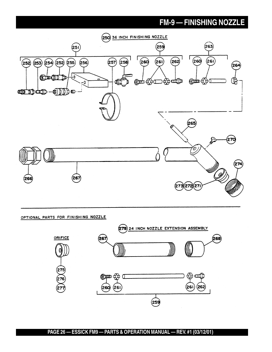 Fm-9 — finishing nozzle | Multiquip FM9 User Manual | Page 26 / 30