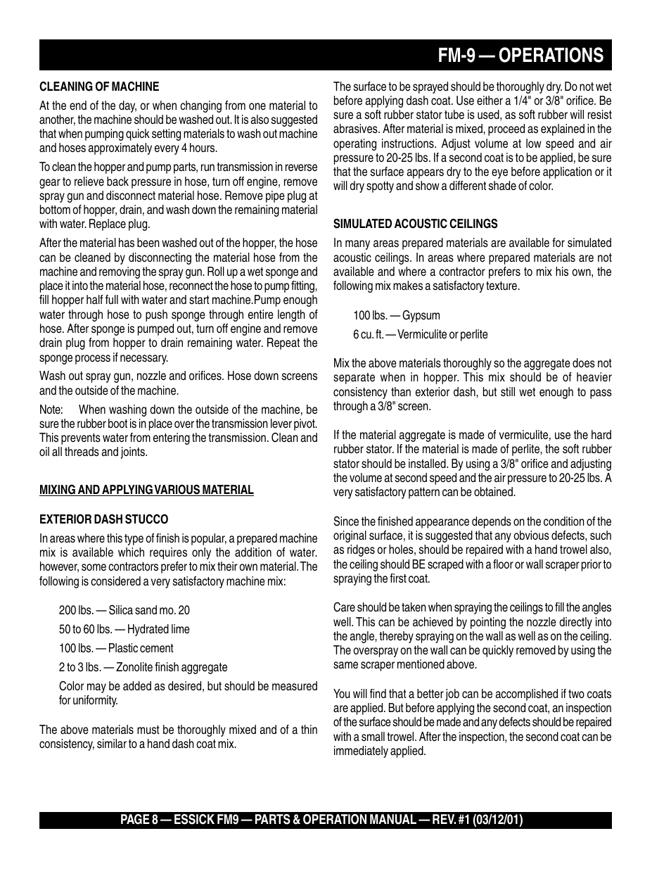 Fm-9 — operations | Multiquip FM9 User Manual | Page 8 / 30