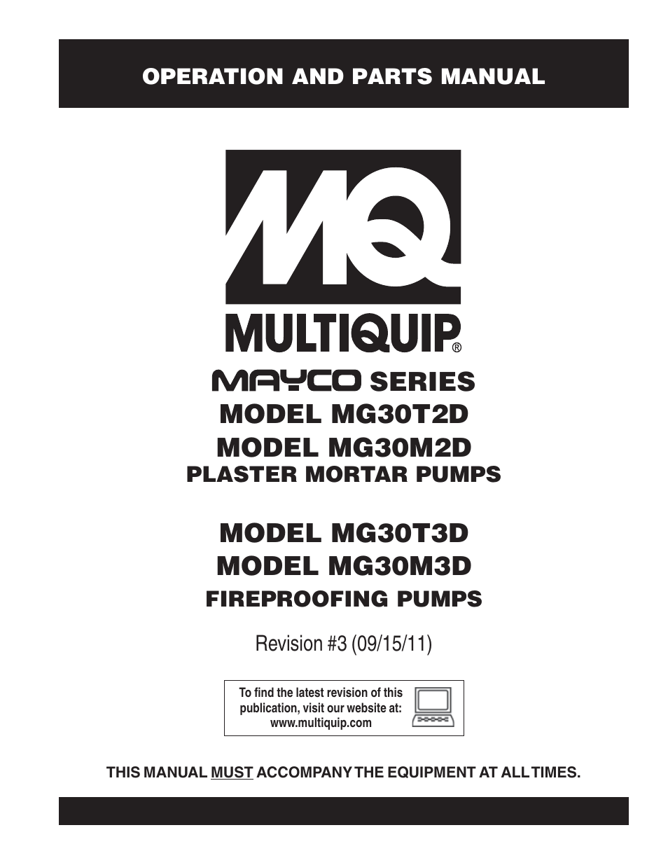 Multiquip MG30M2D User Manual | 170 pages