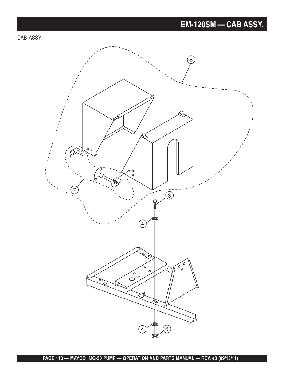 Em-120sm — cab assy | Multiquip MG30M2D User Manual | Page 118 / 170