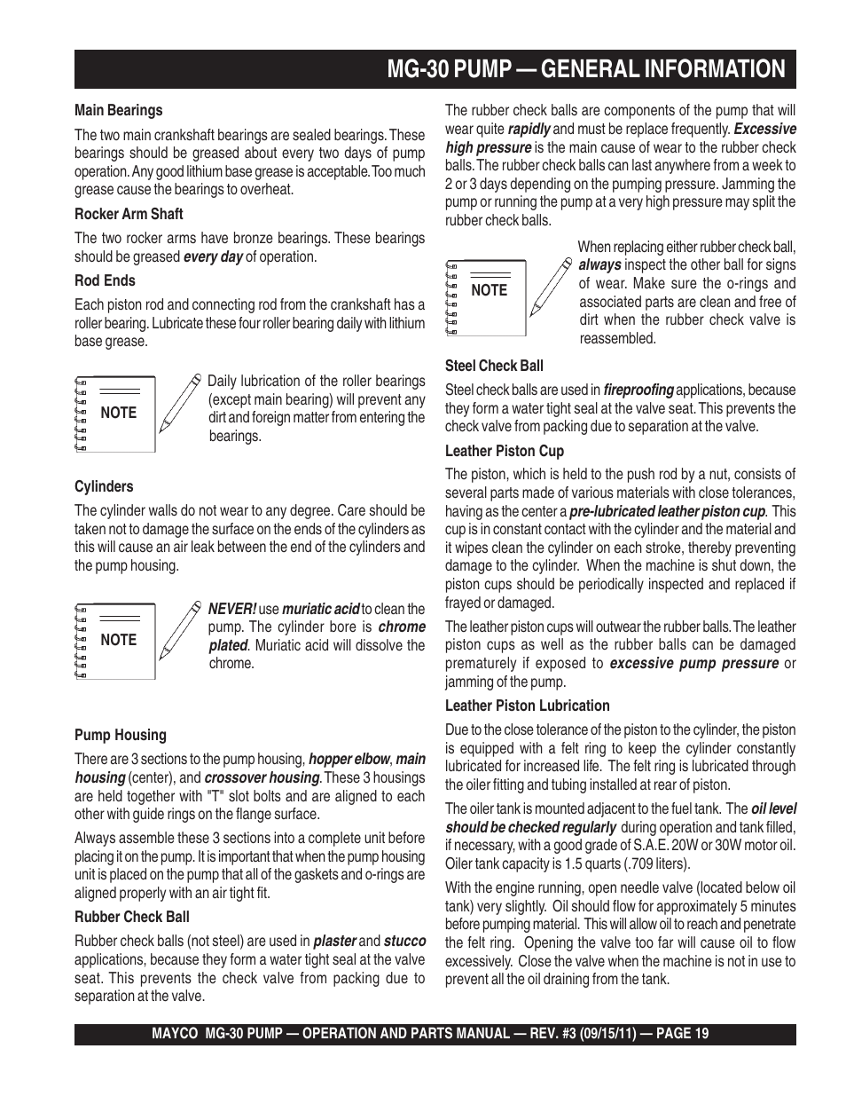 Mg-30 pump — general information | Multiquip MG30M2D User Manual | Page 19 / 170