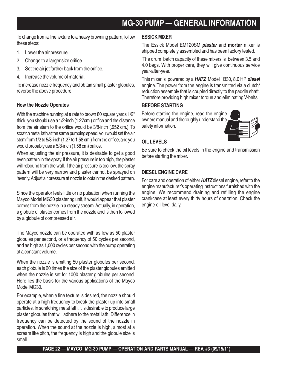 Mg-30 pump — general information | Multiquip MG30M2D User Manual | Page 22 / 170