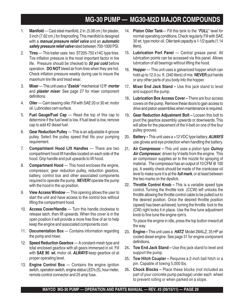 Multiquip MG30M2D User Manual | Page 29 / 170