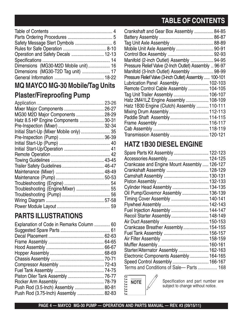Multiquip MG30M2D User Manual | Page 4 / 170