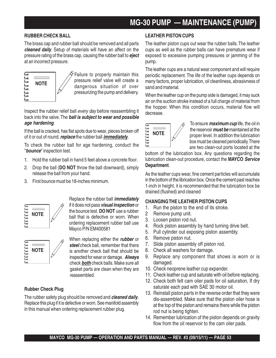 Mg-30 pump — maintenance (pump) | Multiquip MG30M2D User Manual | Page 53 / 170