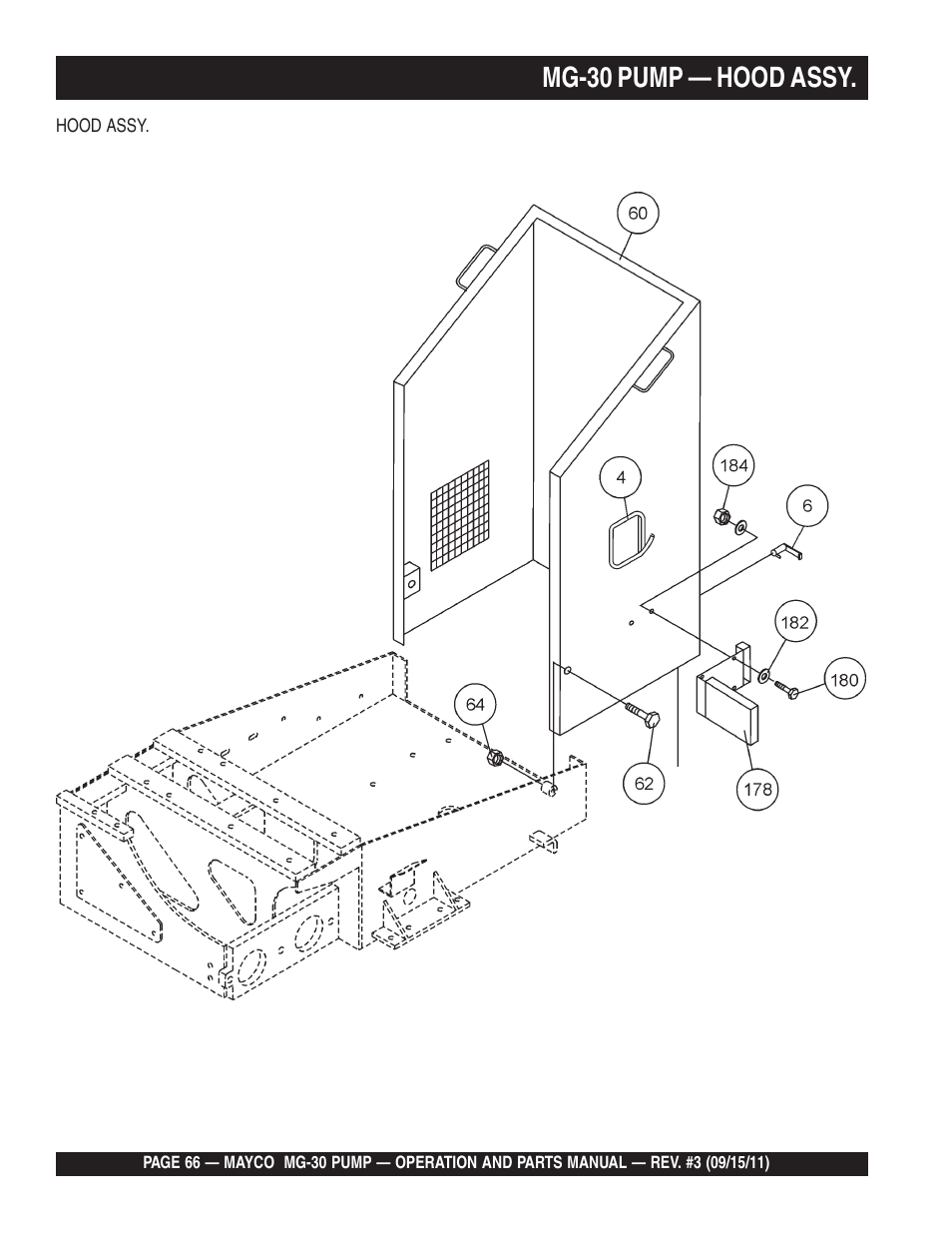 Mg-30 pump — hood assy | Multiquip MG30M2D User Manual | Page 66 / 170