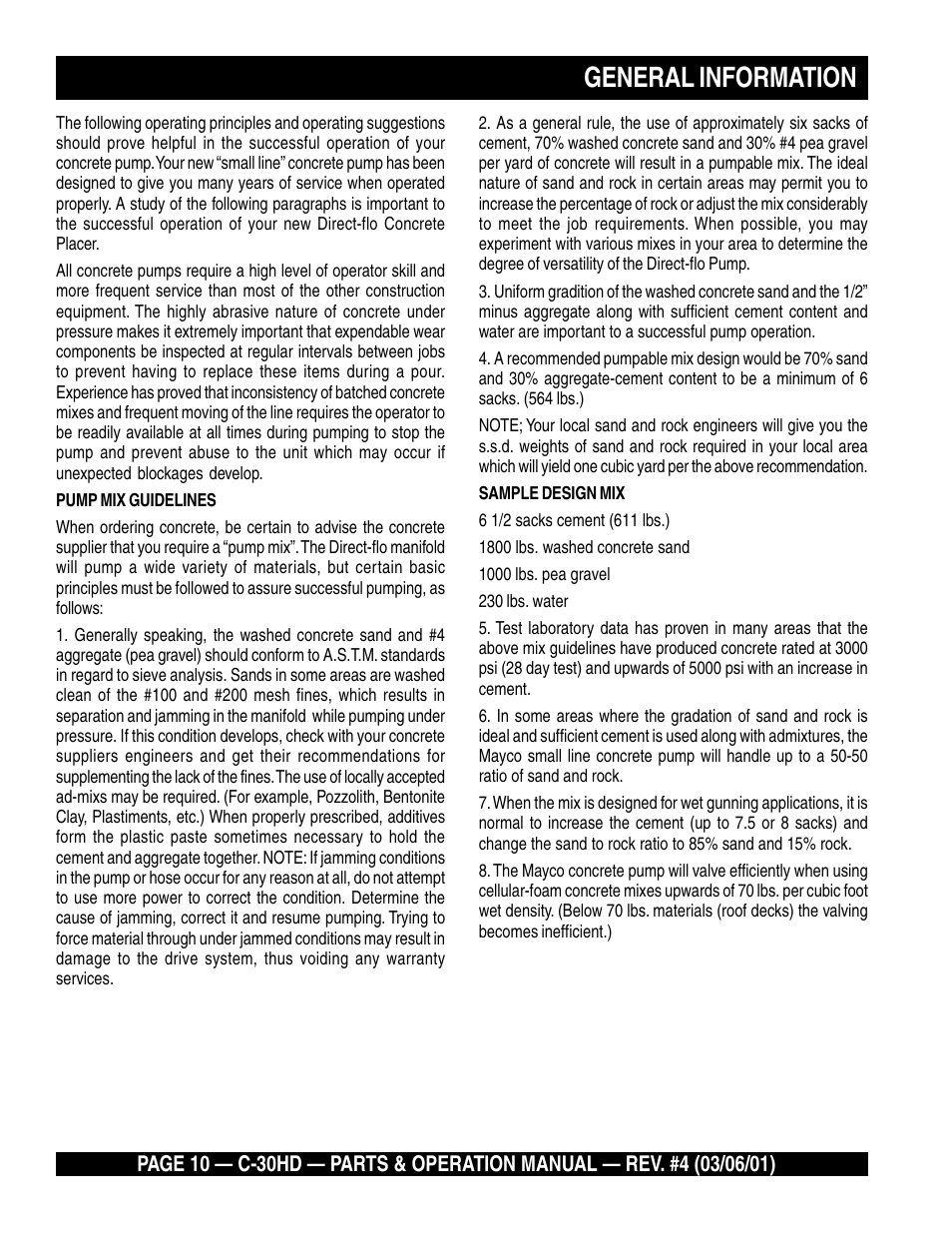 General information | Multiquip C30HD User Manual | Page 10 / 94