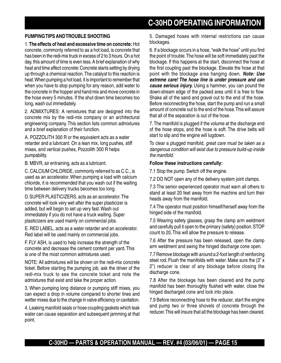C-30hd operating information | Multiquip C30HD User Manual | Page 15 / 94