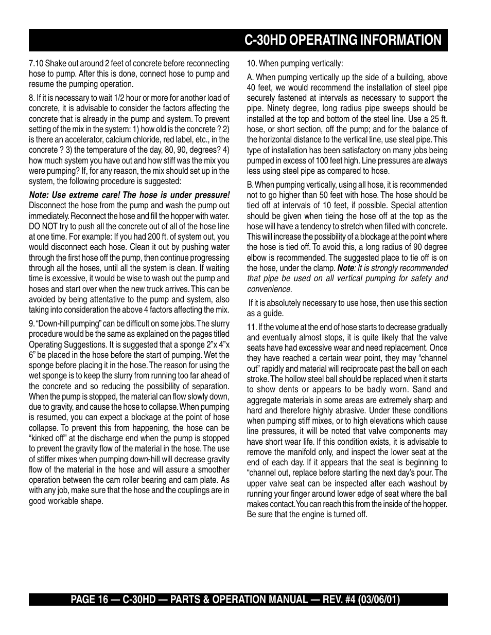 C-30hd operating information | Multiquip C30HD User Manual | Page 16 / 94
