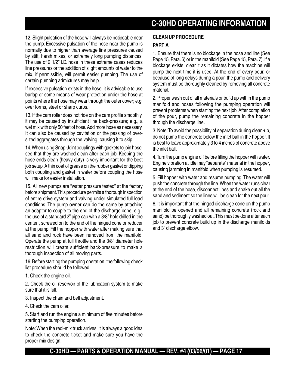 C-30hd operating information | Multiquip C30HD User Manual | Page 17 / 94