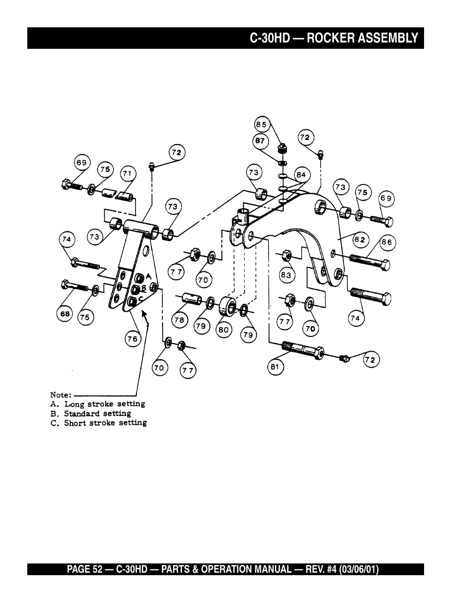 C-30hd — rocker assembly | Multiquip C30HD User Manual | Page 52 / 94