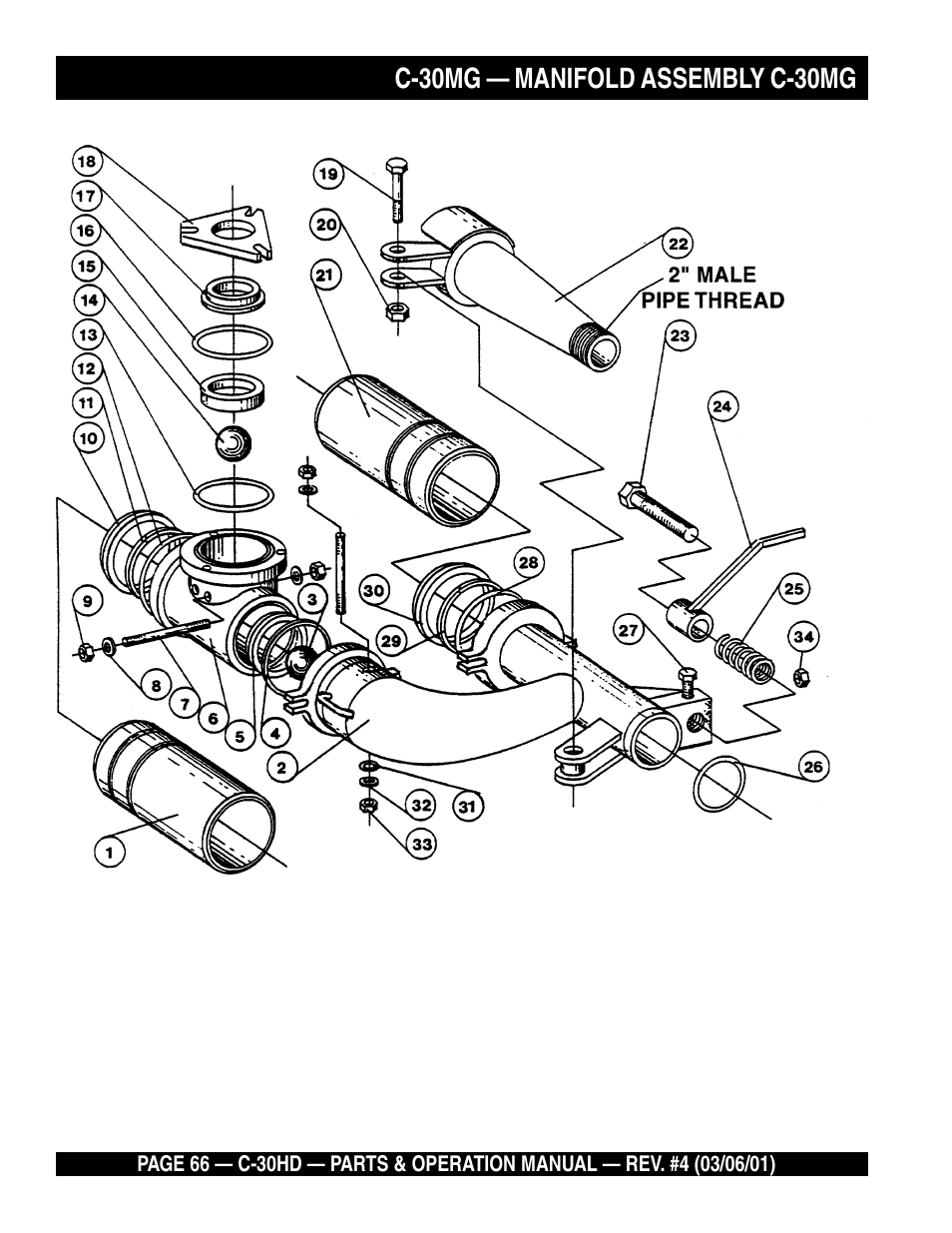 C-30mg — manifold assembly c-30mg | Multiquip C30HD User Manual | Page 66 / 94