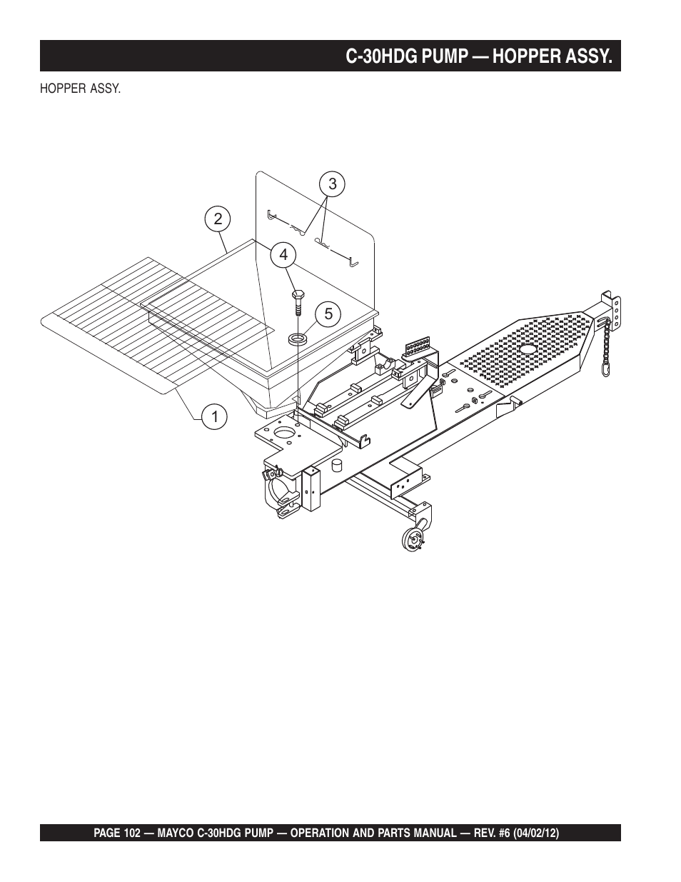 C-30hdg pump — hopper assy | Multiquip C30HDG User Manual | Page 102 / 112