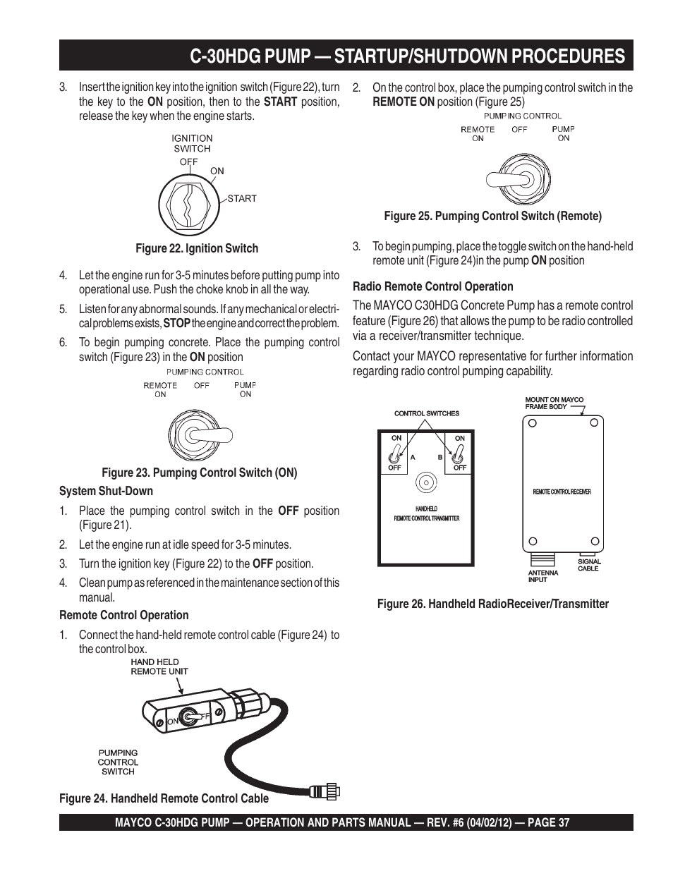 C-30hdg pump — startup/shutdown procedures | Multiquip C30HDG User Manual | Page 37 / 112