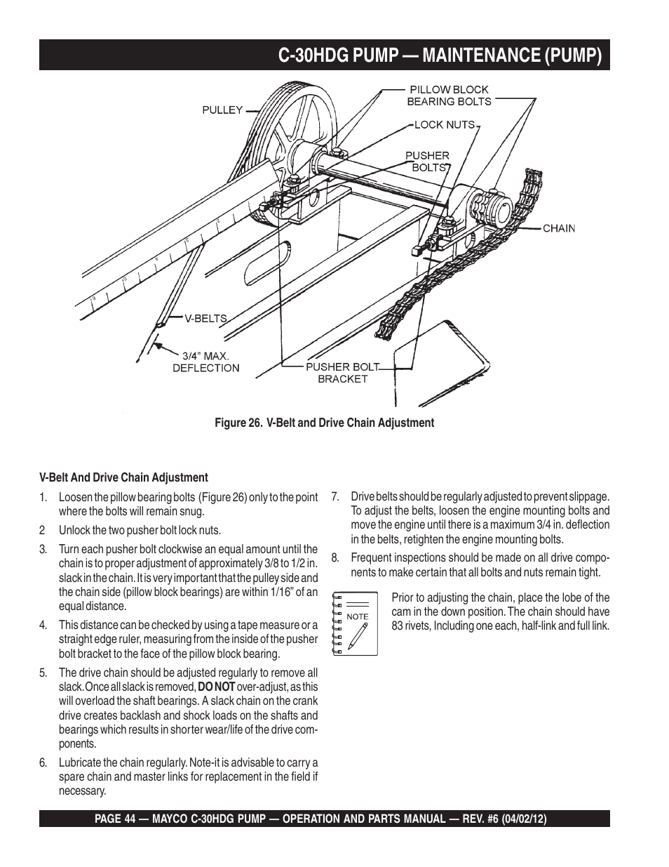 C-30hdg pump — maintenance (pump) | Multiquip C30HDG User Manual | Page 44 / 112