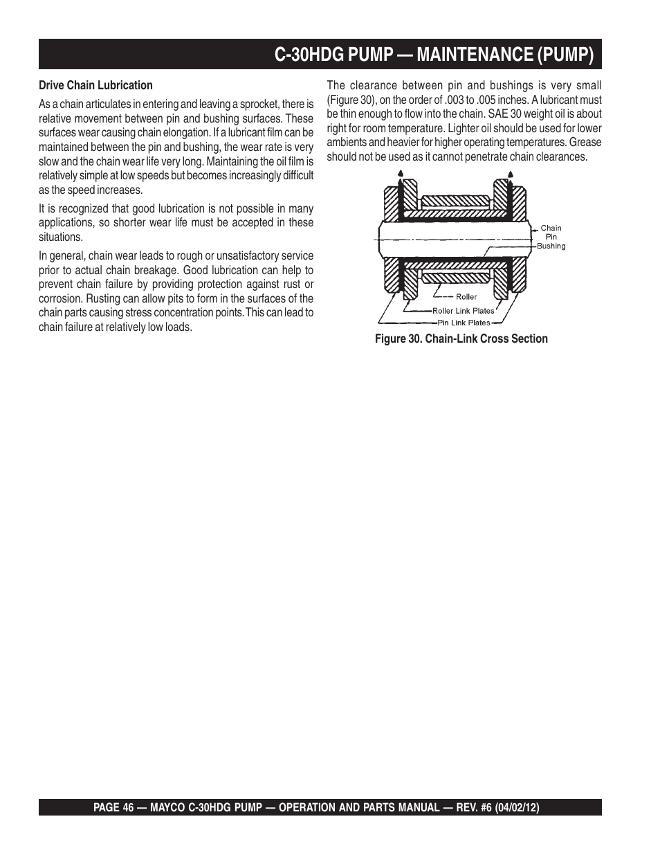 C-30hdg pump — maintenance (pump) | Multiquip C30HDG User Manual | Page 46 / 112