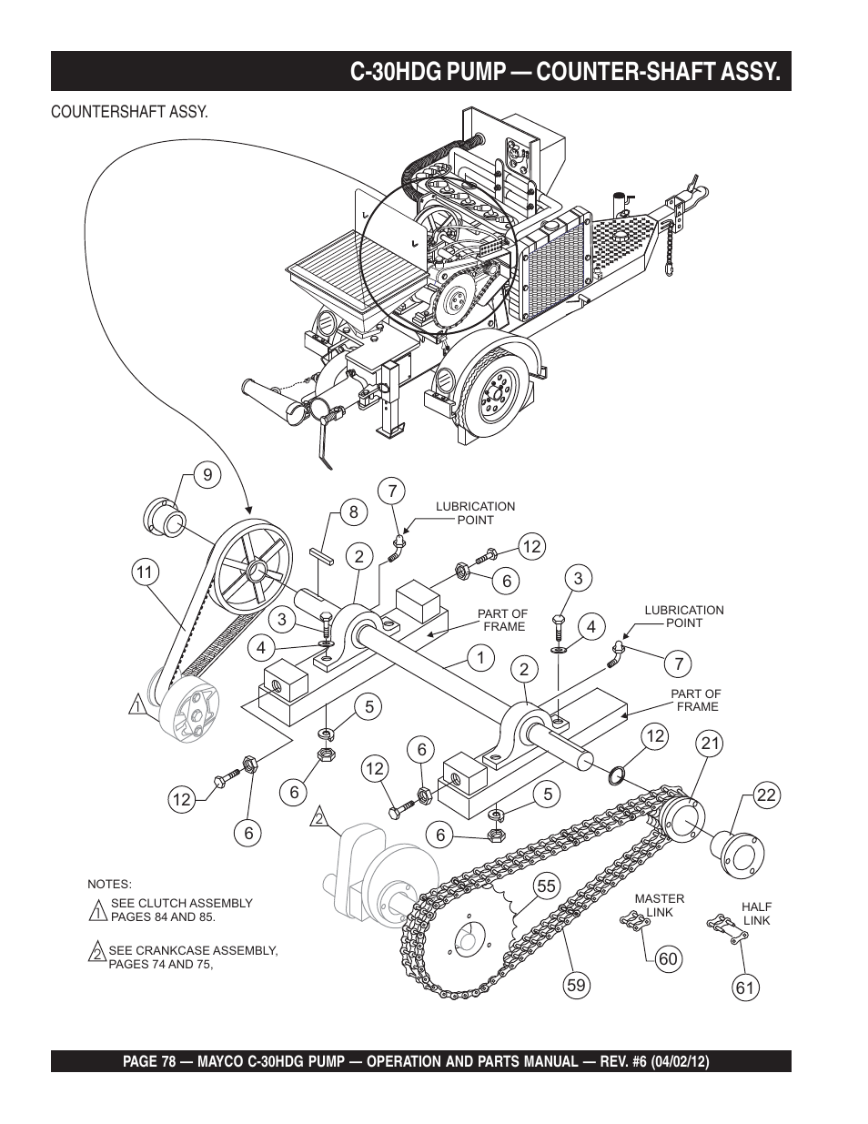 C-30hdg pump — counter-shaft assy | Multiquip C30HDG User Manual | Page 78 / 112