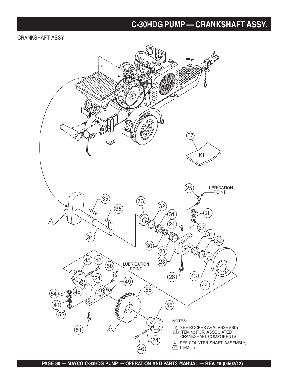 C-30hdg pump — crankshaft assy | Multiquip C30HDG User Manual | Page 80 / 112