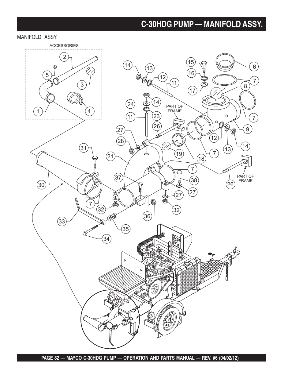 C-30hdg pump — manifold assy | Multiquip C30HDG User Manual | Page 82 / 112