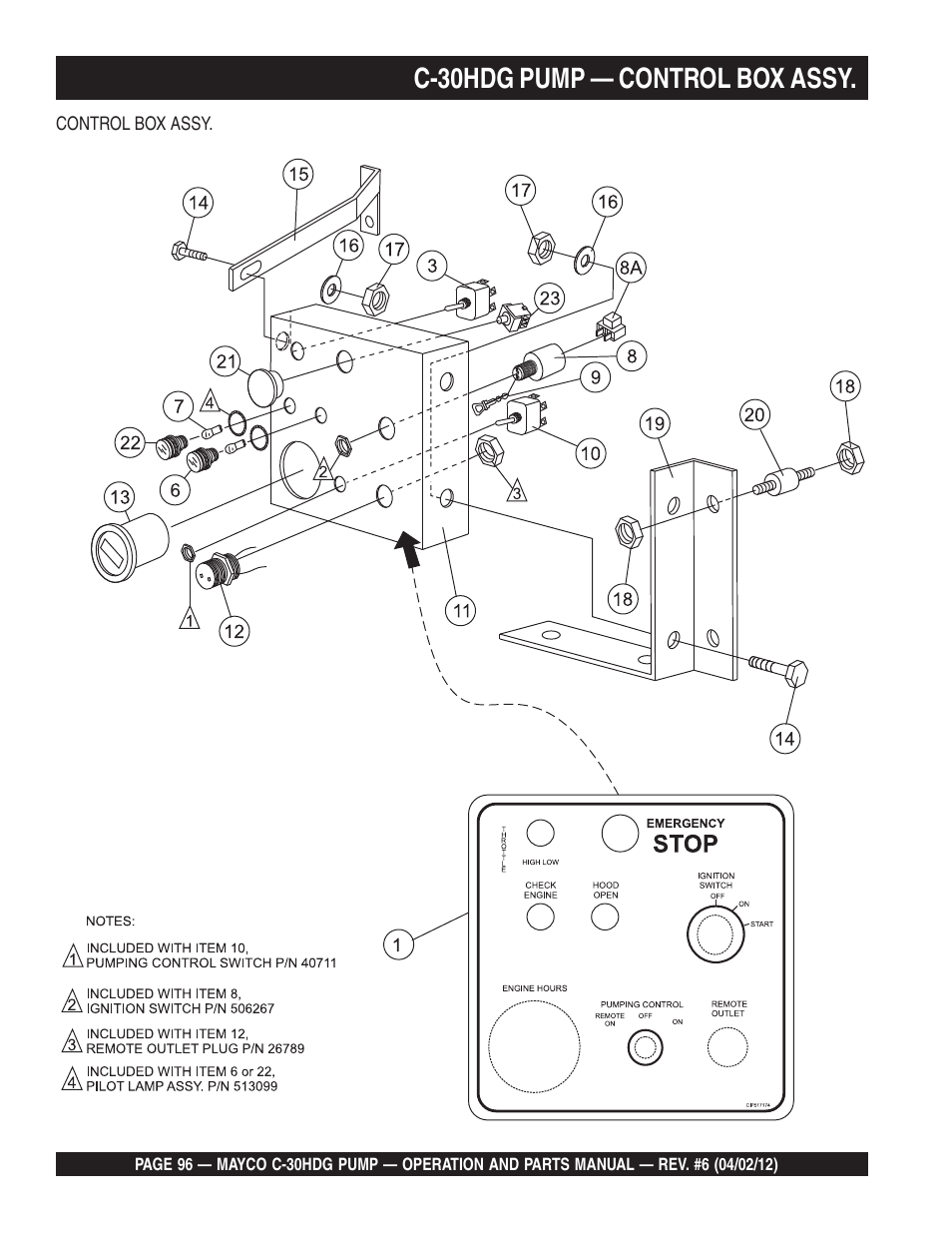 C-30hdg pump — control box assy | Multiquip C30HDG User Manual | Page 96 / 112