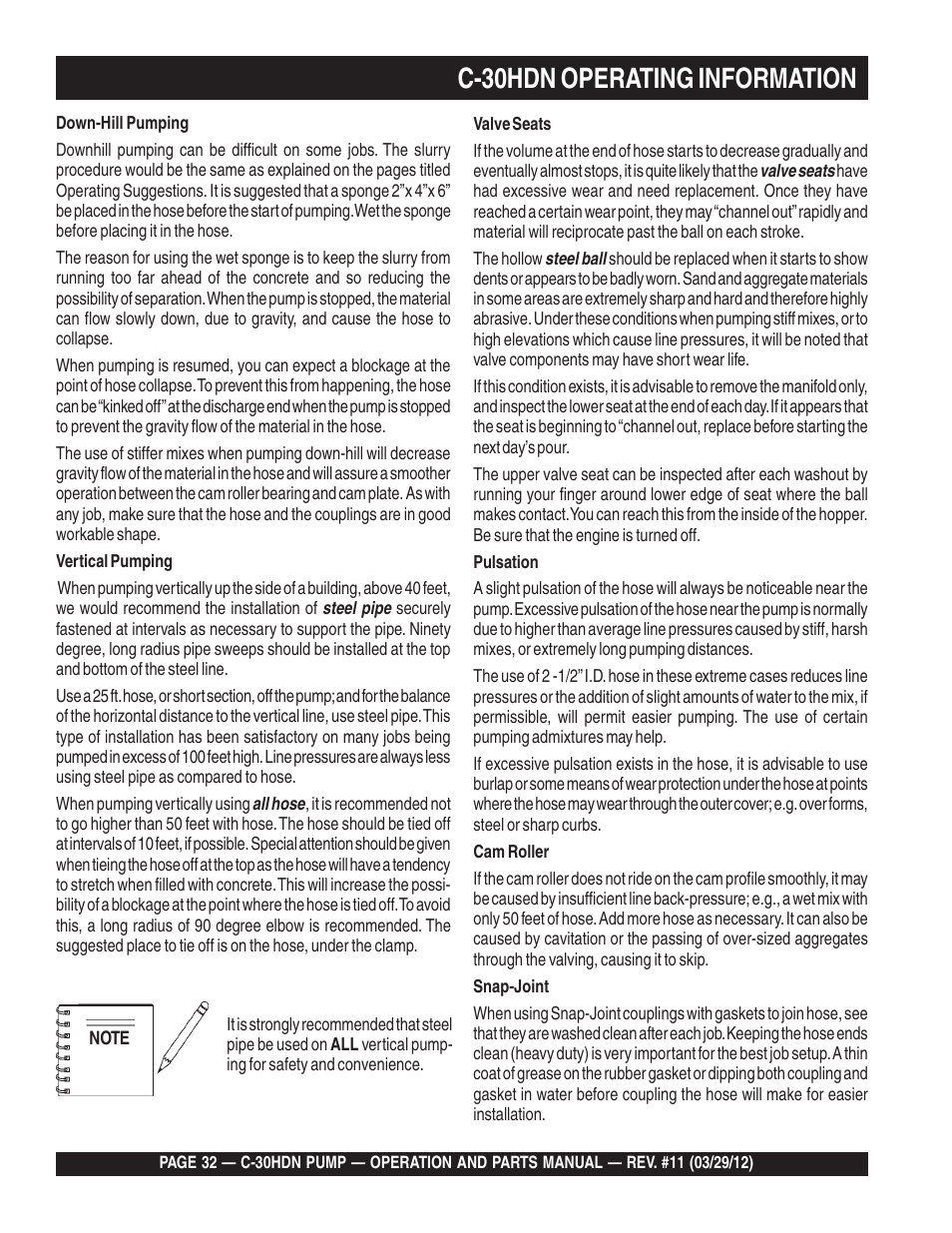 C-30hdn operating information | Multiquip C30HDN User Manual | Page 32 / 148