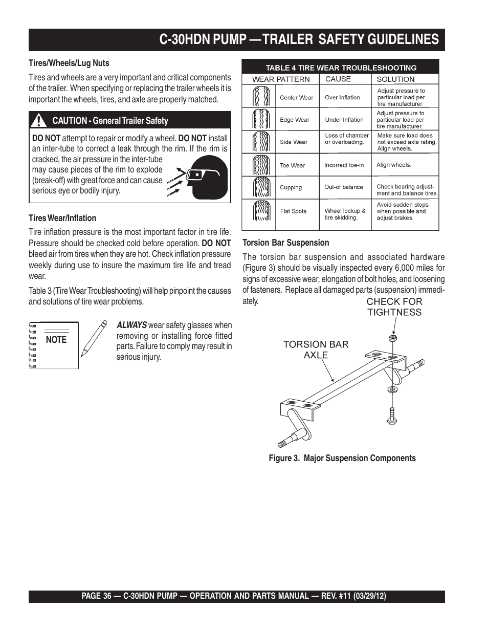 C-30hdn pump — trailer safety guidelines | Multiquip C30HDN User Manual | Page 36 / 148
