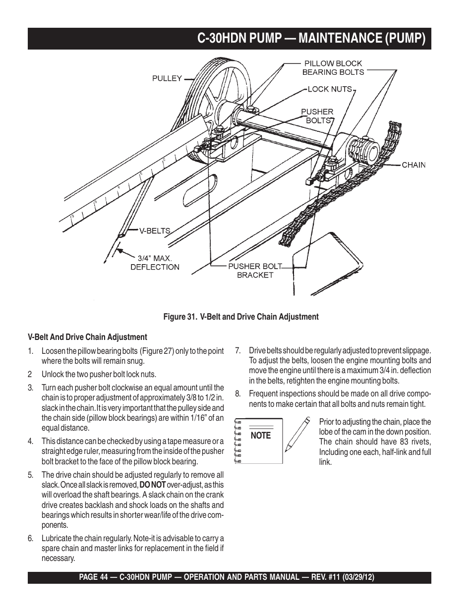 C-30hdn pump — maintenance (pump) | Multiquip C30HDN User Manual | Page 44 / 148