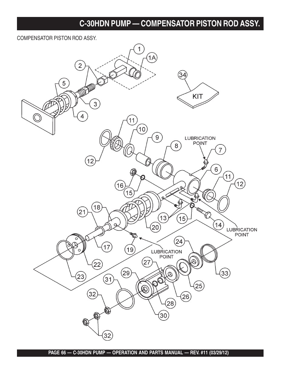 C-30hdn pump — compensator piston rod assy | Multiquip C30HDN User Manual | Page 66 / 148