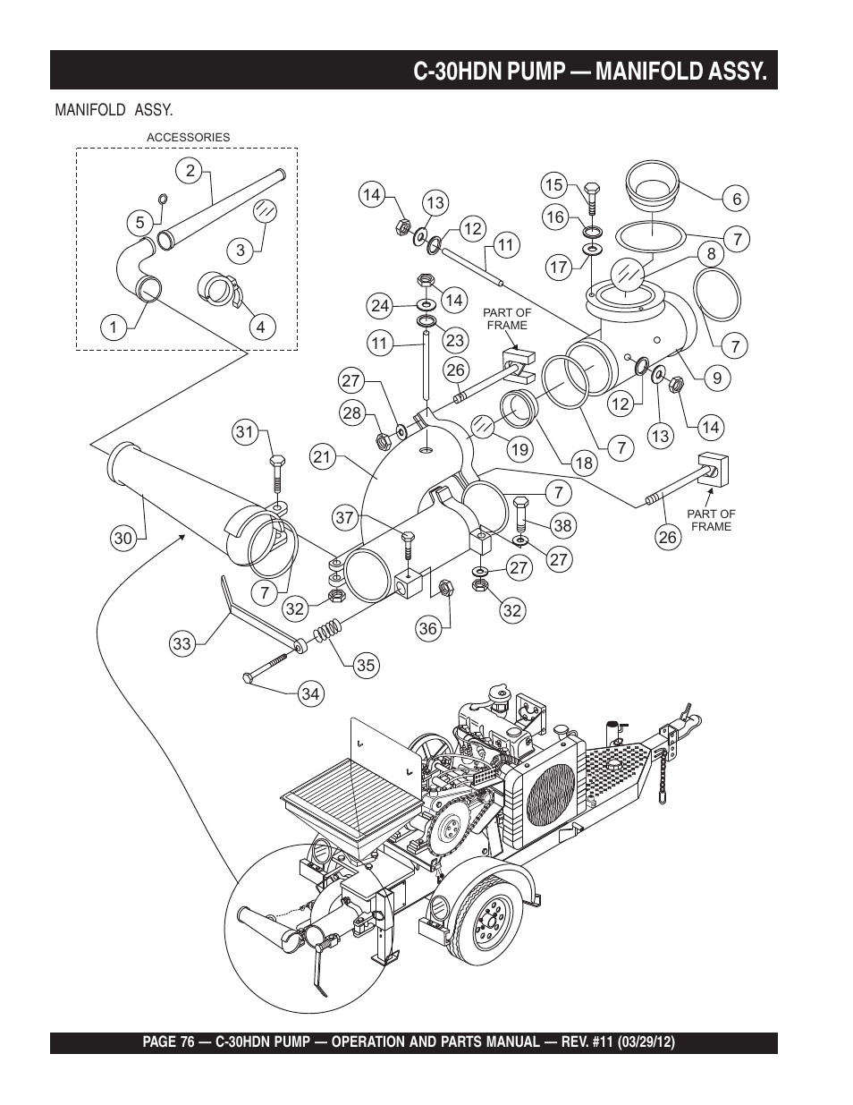 C-30hdn pump — manifold assy | Multiquip C30HDN User Manual | Page 76 / 148