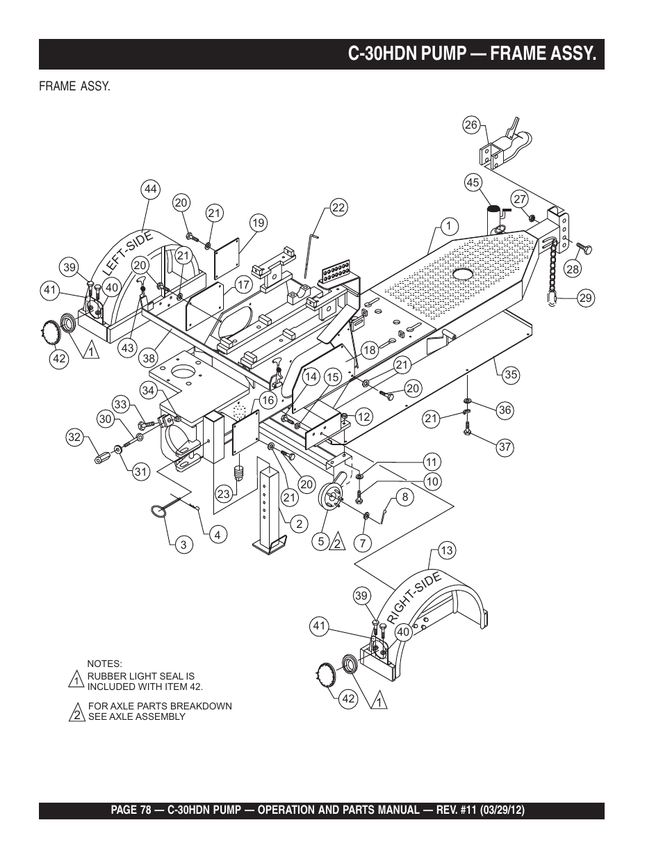 C-30hdn pump — frame assy | Multiquip C30HDN User Manual | Page 78 / 148